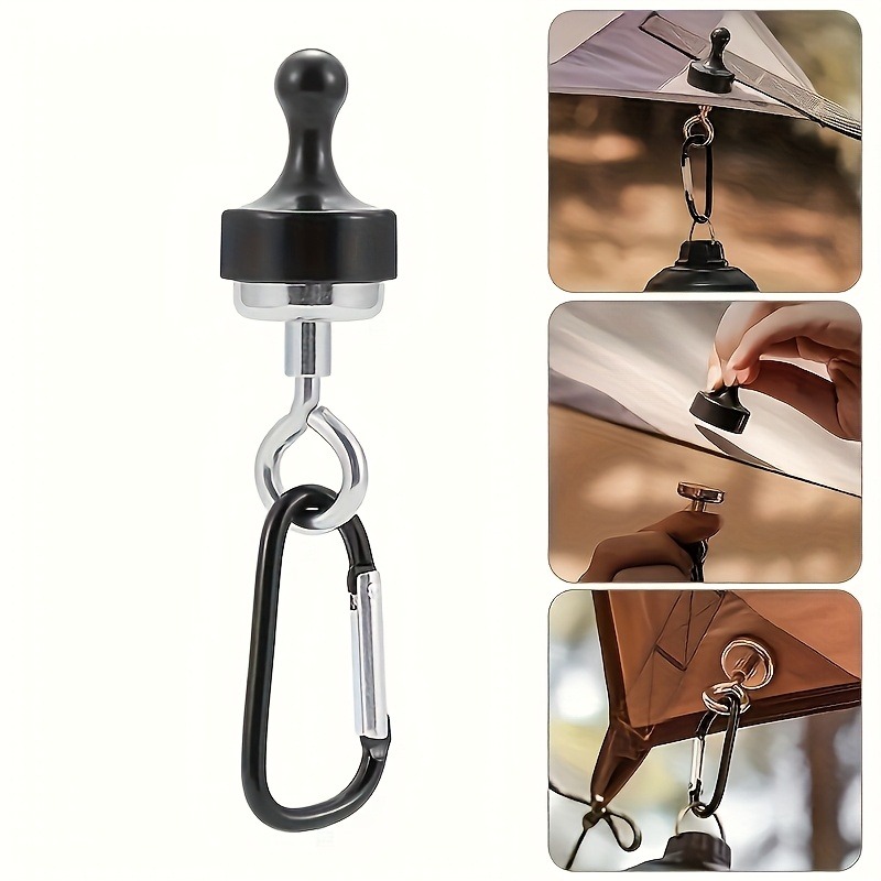 Outdoor Adventure Gear - 磁気キャンプフック 超強力鉄製 安全サスペンション付き テントキャノピーギア接続用 キャンプ ハイキング