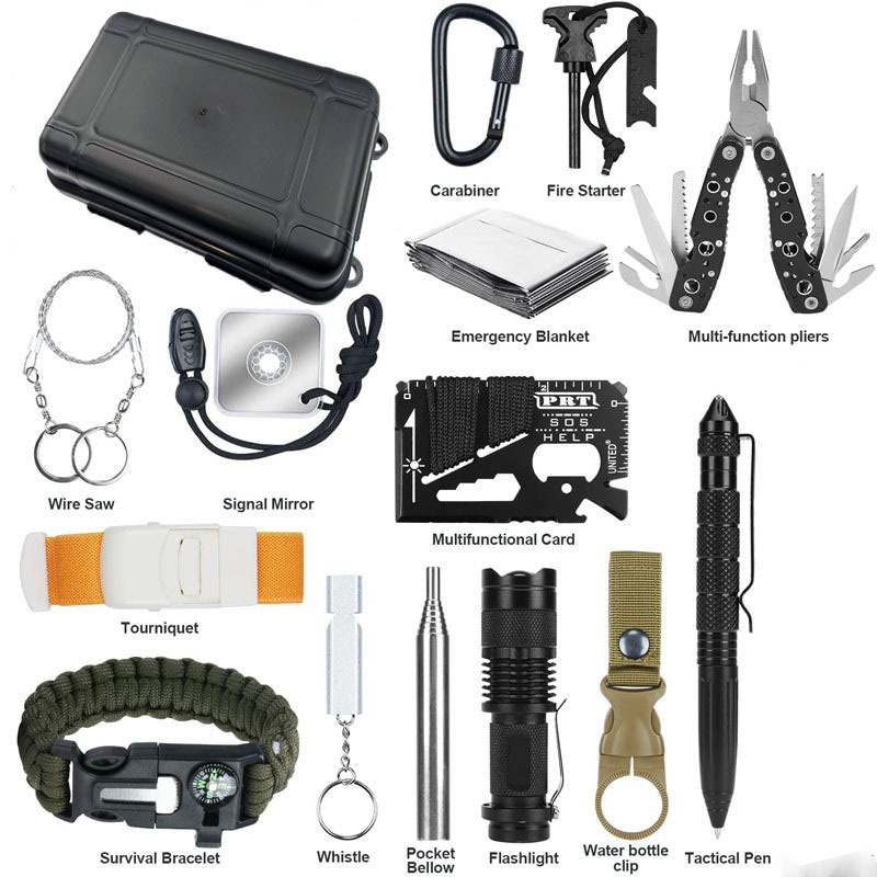 Outdoor Adventure Gear - ホンルイDIYコンパクトポータブル耐衝撃サバイバルギア緊急ツールキット釣り狩猟キャンプハイキングアウトドアアドベンチャー