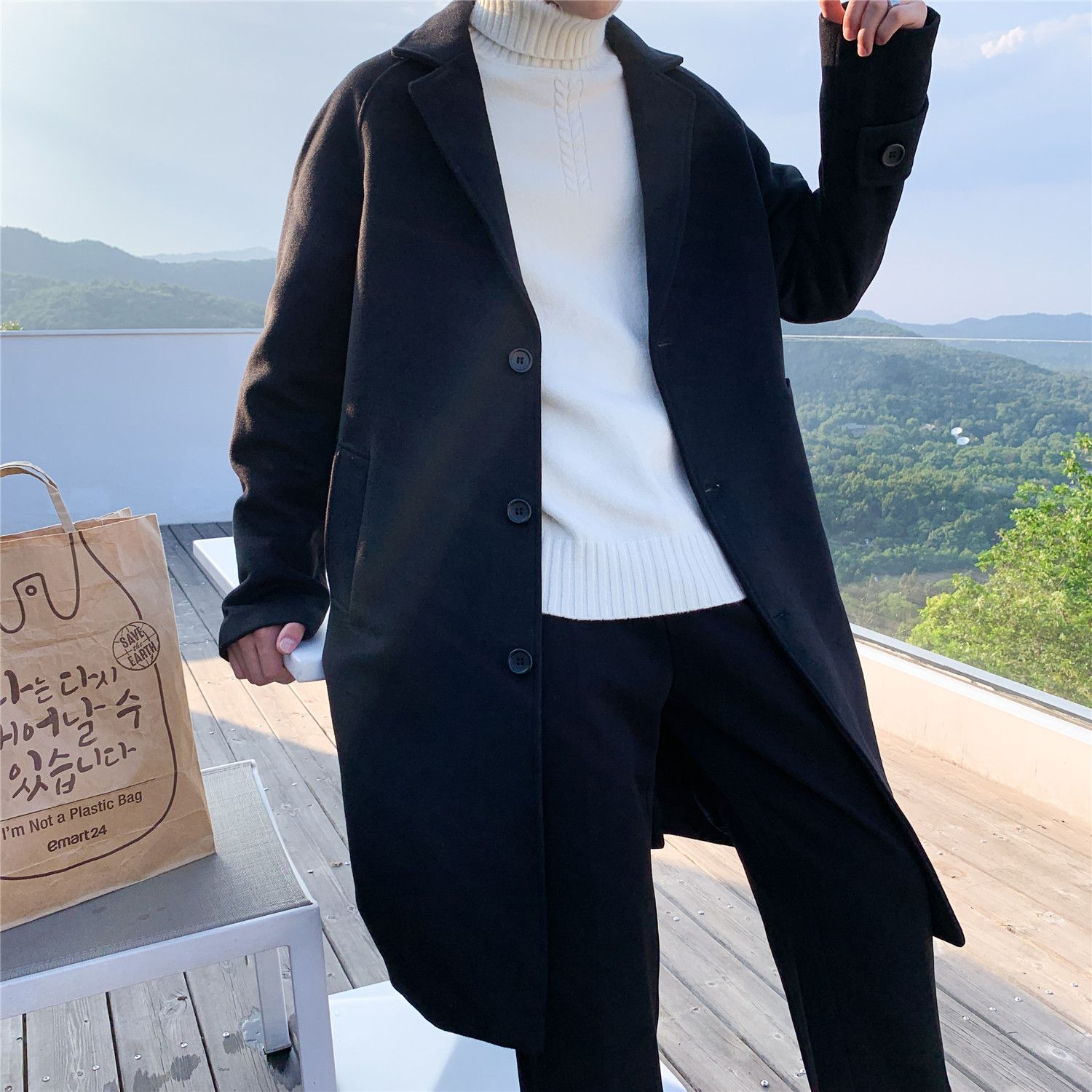 Outdoor Adventure Recreation - ウールブレンドコート グレー メンズ 登山 ハイキング トレイル