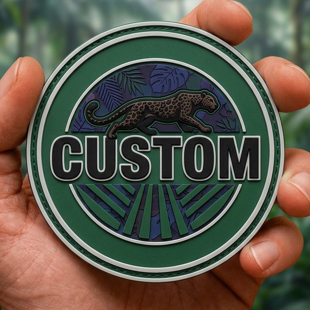 Outdoor Adventure Logo - パーソナライズされたエンボスロゴ入りアウトドアアドベンチャーラバーバッジ、カスタム形状エコフレンドリーPVCパッチ（フックアンドループファスナー付き）