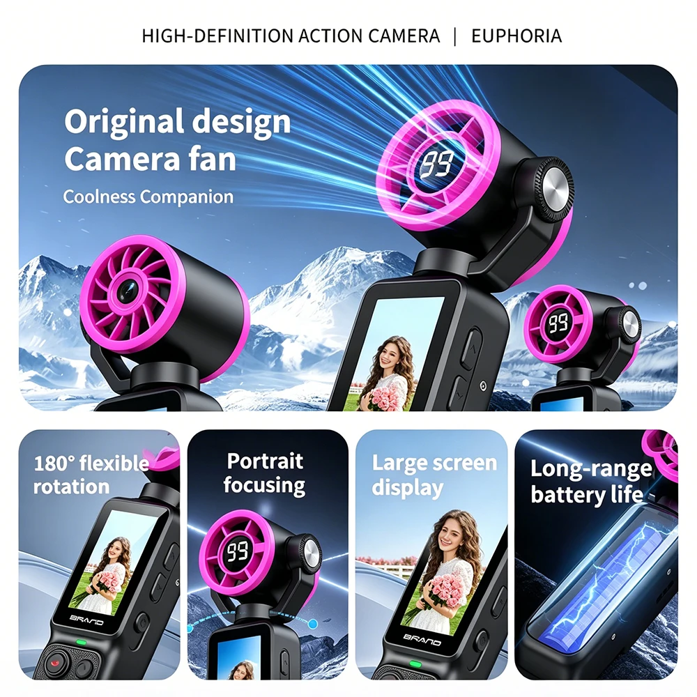 ポケットファンアクションカメラ、フォーカス調整、手ブレ補正機 - Outdoor Adventure Series のレビューと価格