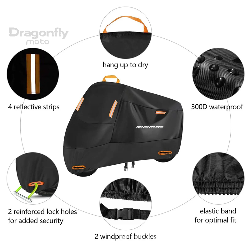 アドベンチャーロゴオートバイカバー防水屋外スクーター UV  - Outdoor Adventure Logo のレビューと価格