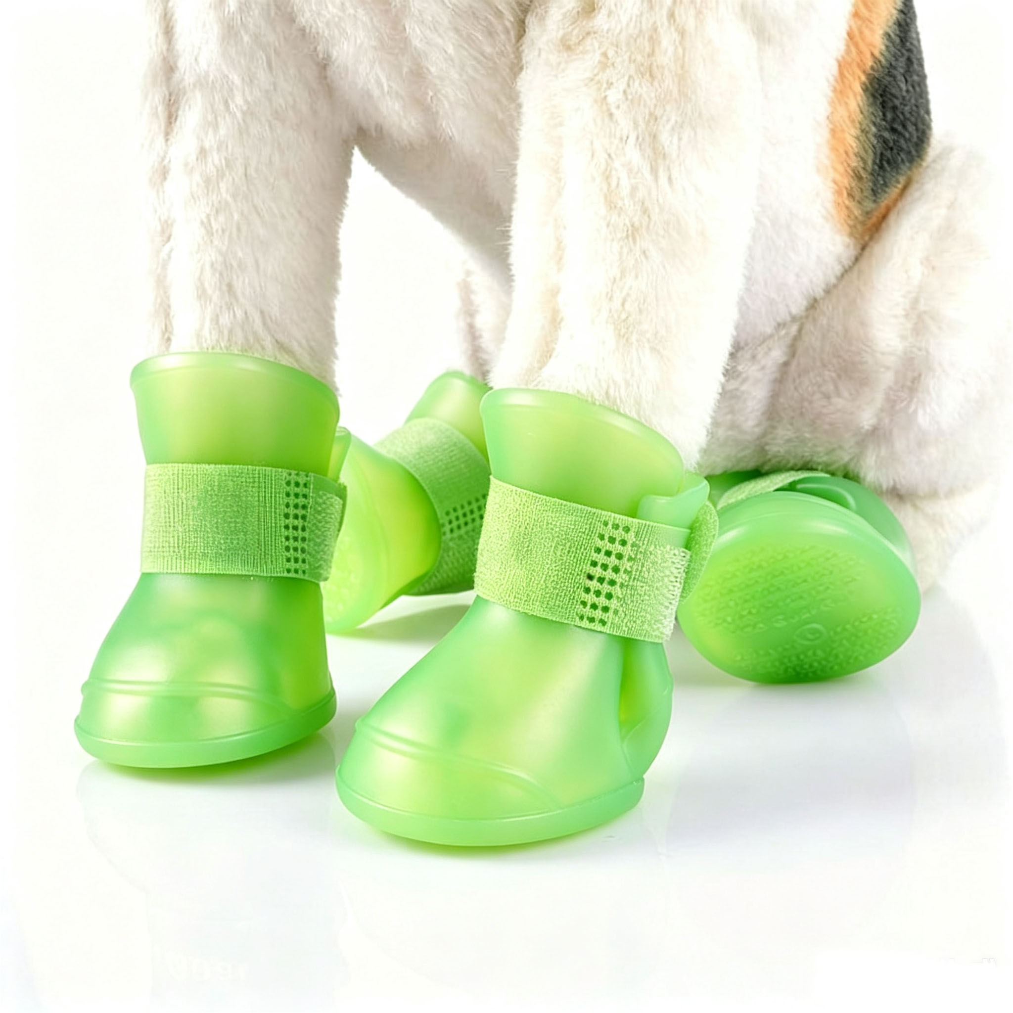 4pc 防水シリコーン犬用レインブーツカラフルなペットシュー - Outdoor Adventure Gear のレビューと価格